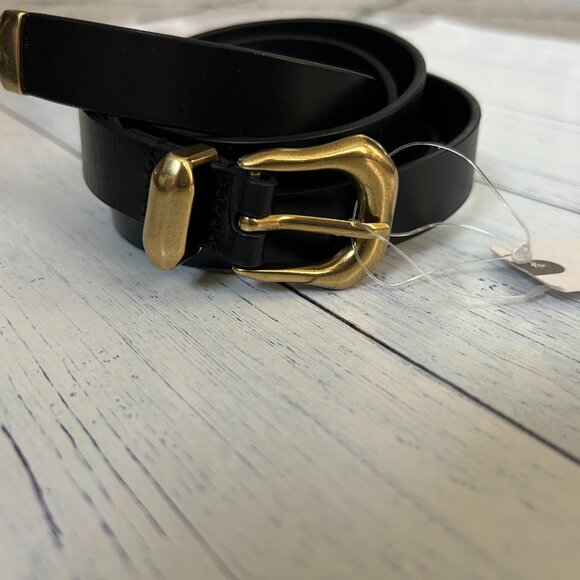 nwt ANTHROPOLOGIE leather western gold buckle belt 3x - Picture 2 of 2
